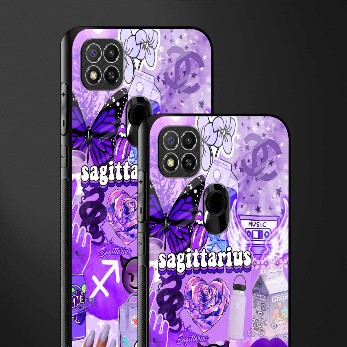 sagittarius aesthetic collage glass case for redmi 9c image-2