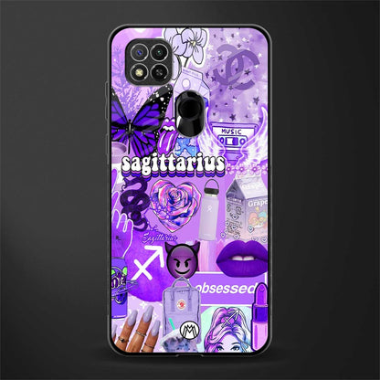 sagittarius aesthetic collage glass case for redmi 9 image