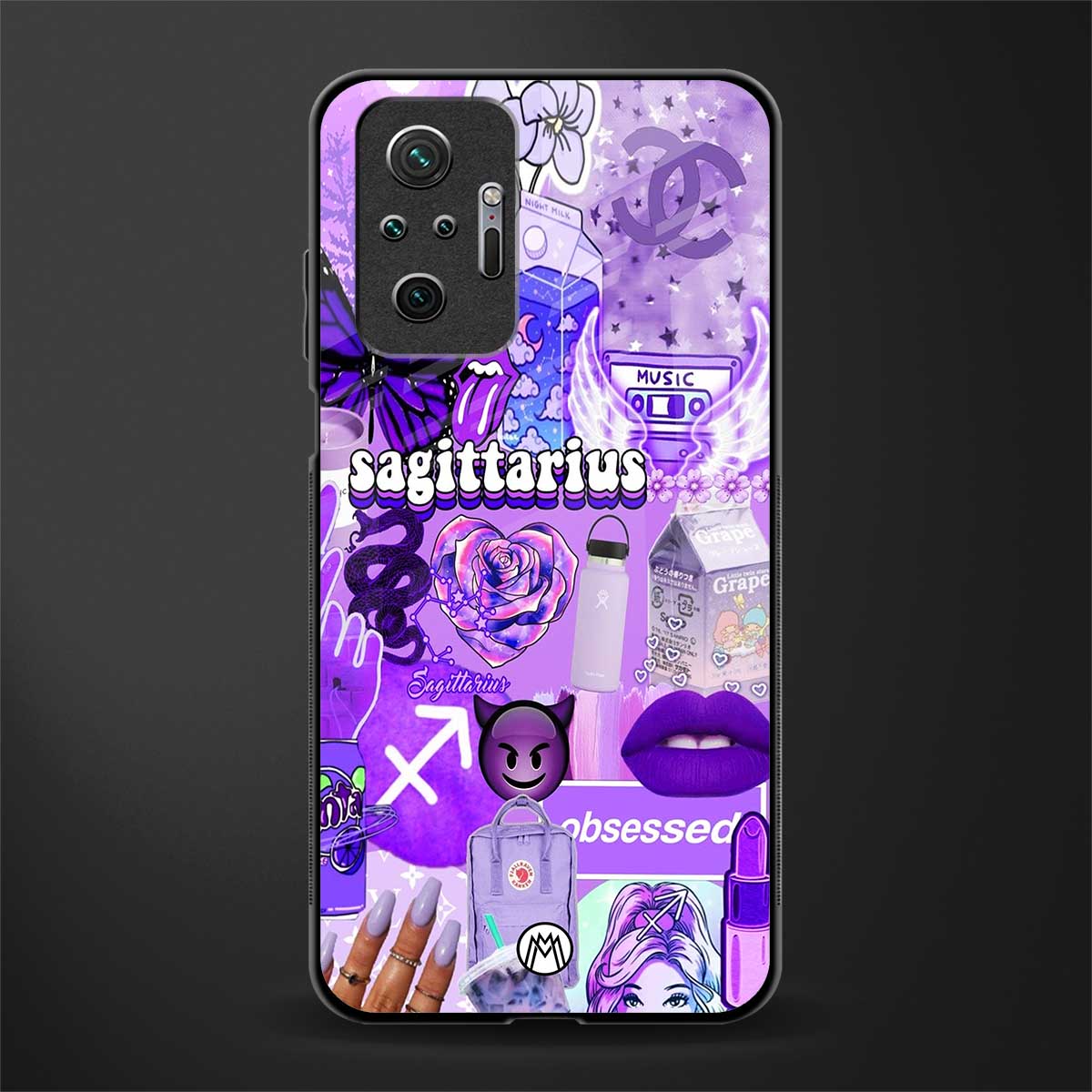 sagittarius aesthetic collage glass case for redmi note 10 pro image