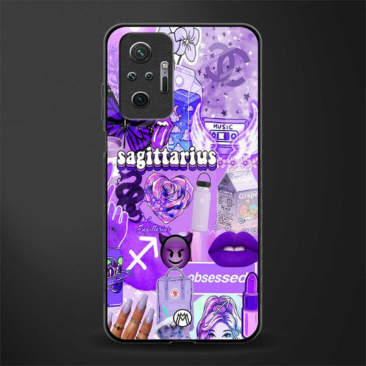 sagittarius aesthetic collage glass case for redmi note 10 pro image