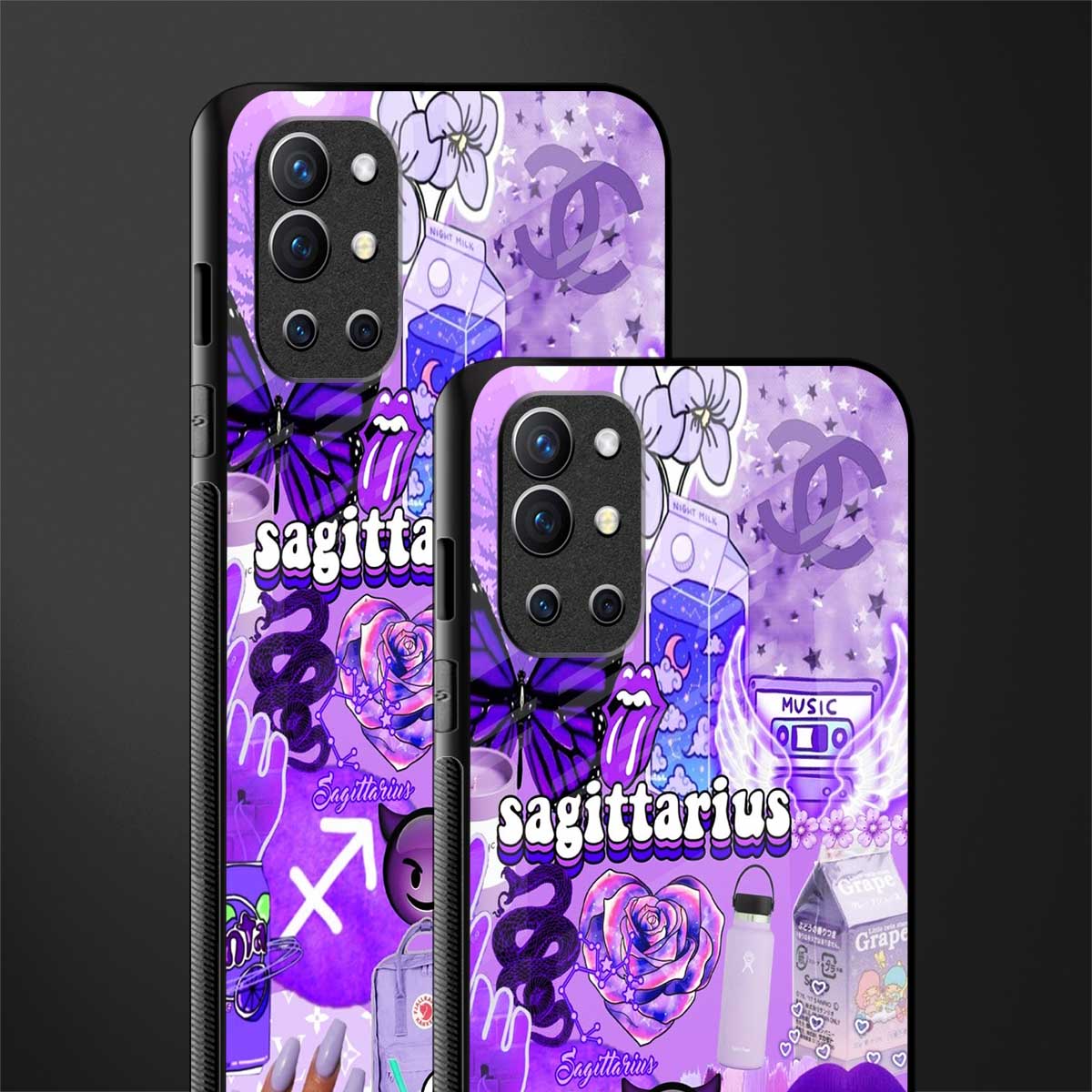 sagittarius aesthetic collage glass case for oneplus 9r image-2
