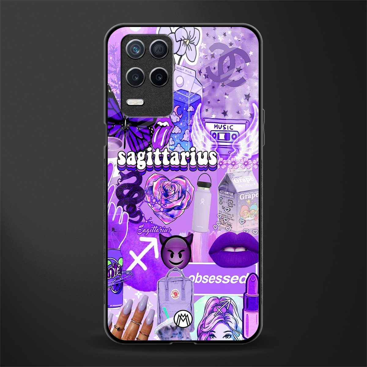 sagittarius aesthetic collage glass case for realme 8 5g image
