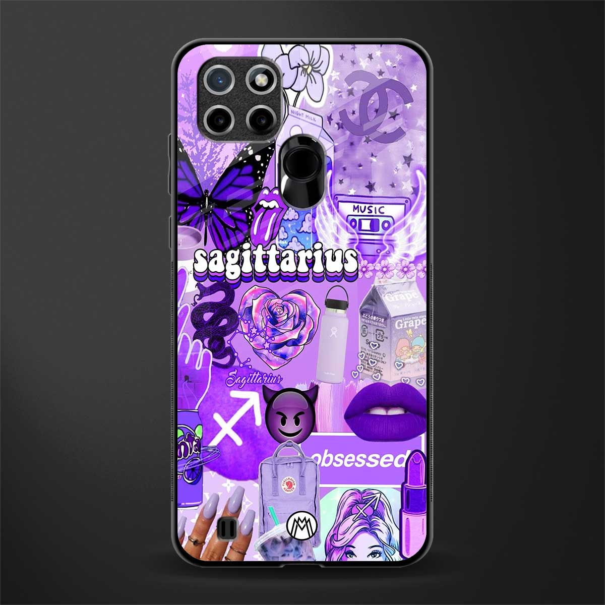 sagittarius aesthetic collage glass case for realme c21 image