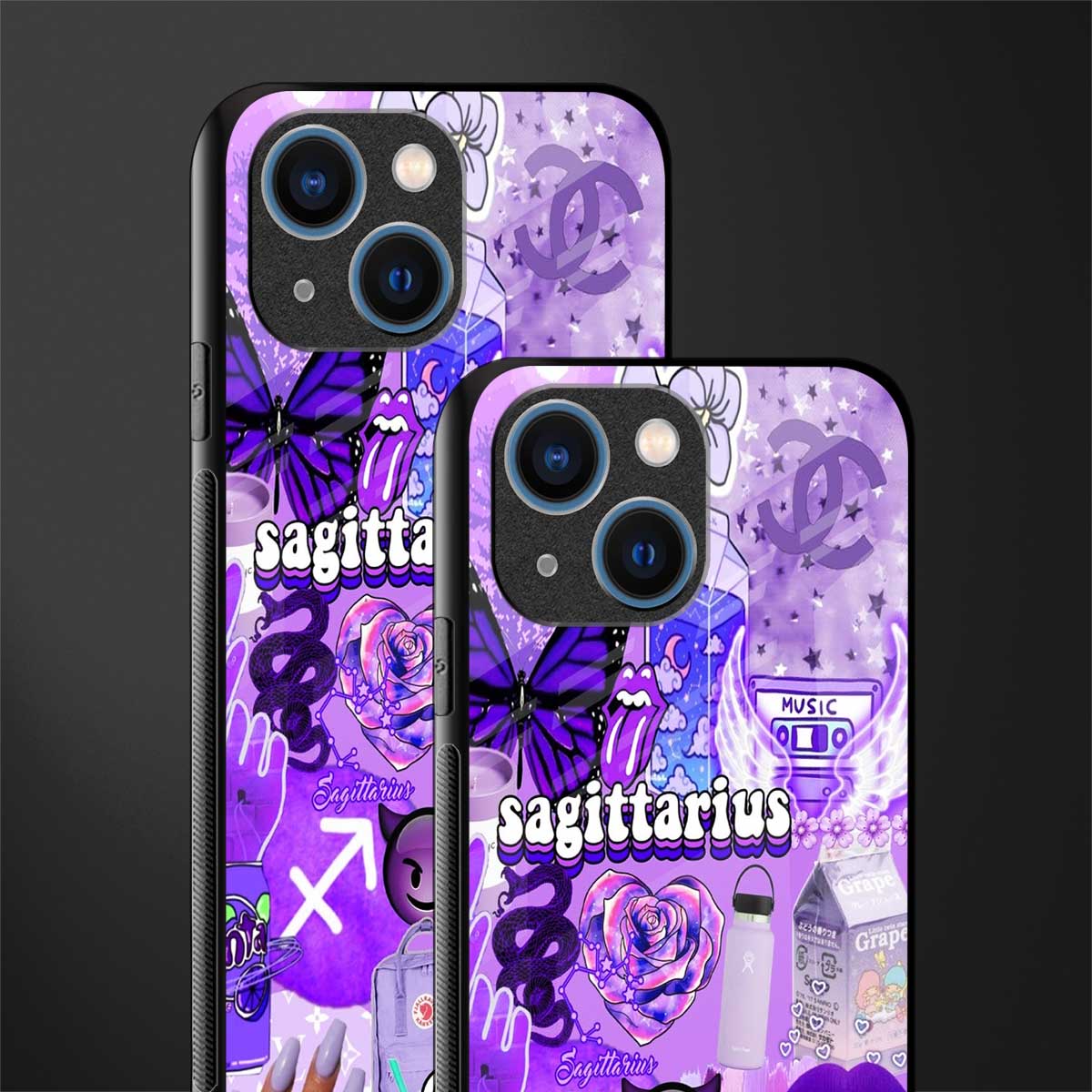 sagittarius aesthetic collage glass case for iphone 13 mini image-2