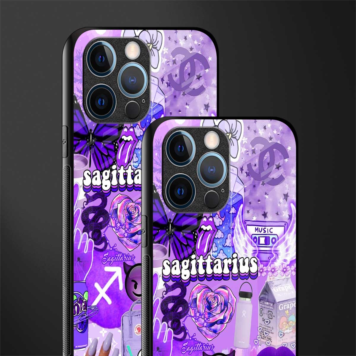 sagittarius aesthetic collage glass case for iphone 12 pro image-2