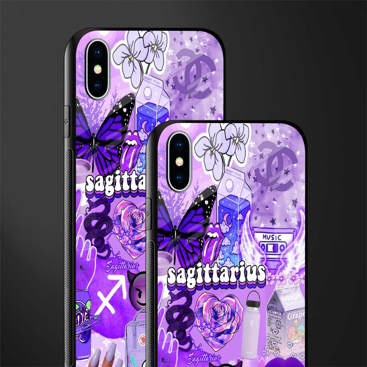 sagittarius aesthetic collage glass case for iphone xs max image-2