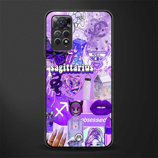 sagittarius aesthetic collage back phone cover | glass case for redmi note 11 pro plus 4g/5g