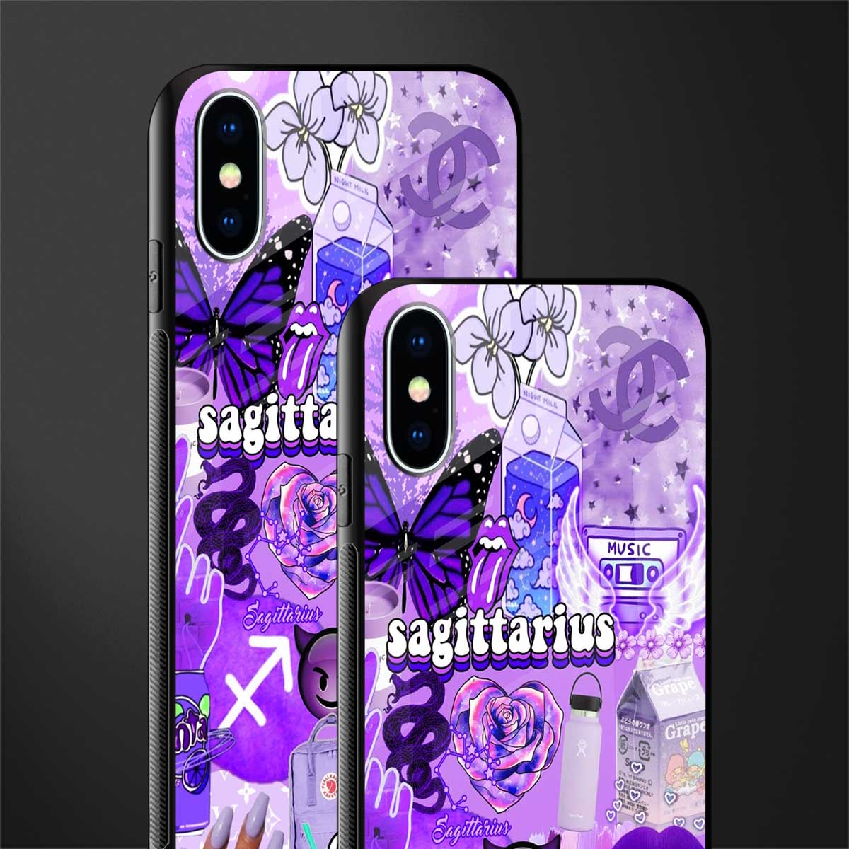 sagittarius aesthetic collage glass case for iphone x image-2