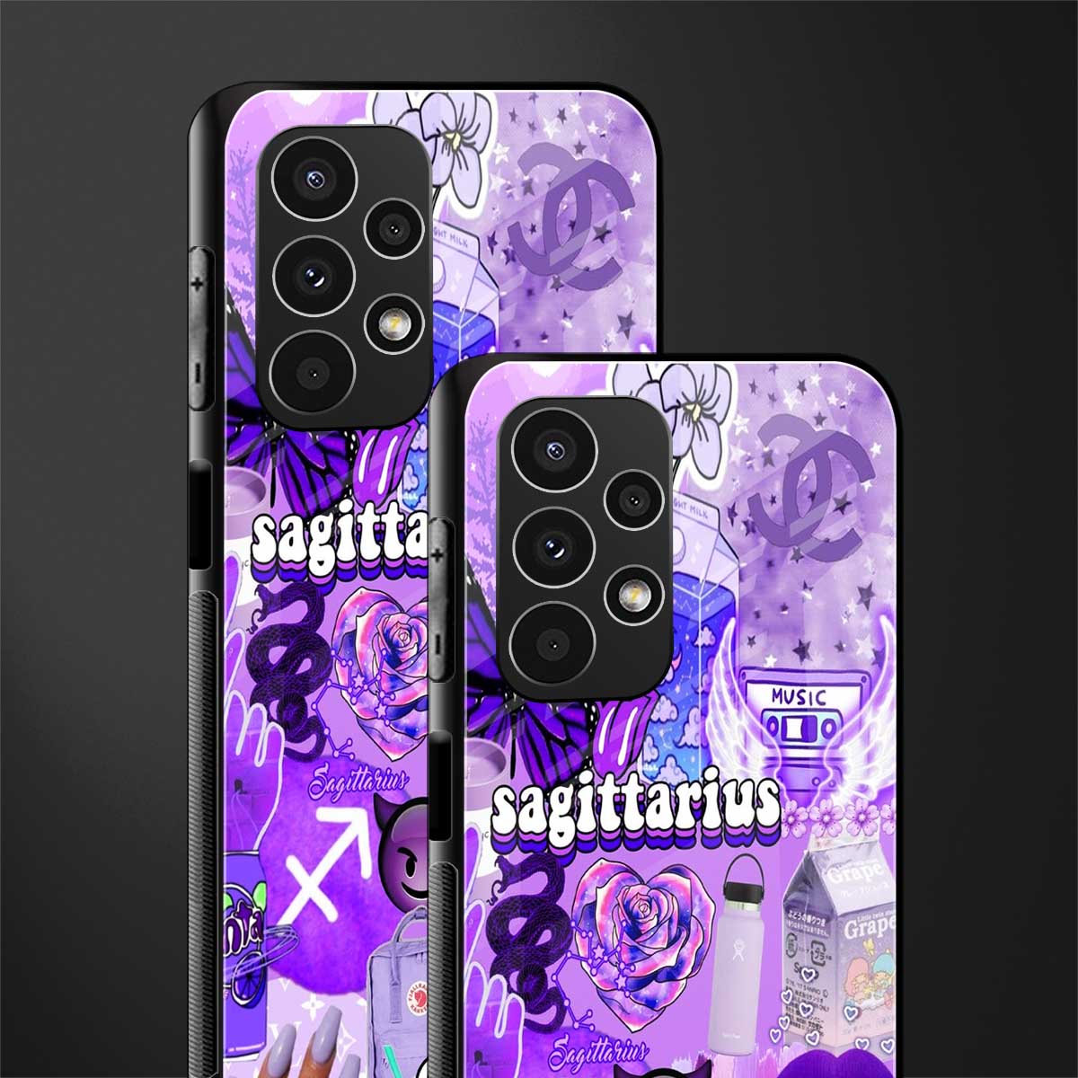 sagittarius aesthetic collage back phone cover | glass case for samsung galaxy a13 4g