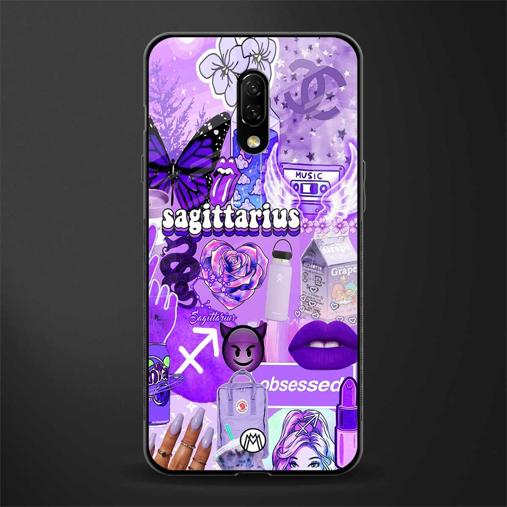 sagittarius aesthetic collage glass case for oneplus 7 image