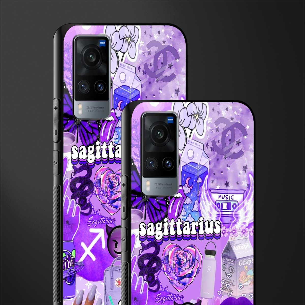 sagittarius aesthetic collage glass case for vivo x60 image-2
