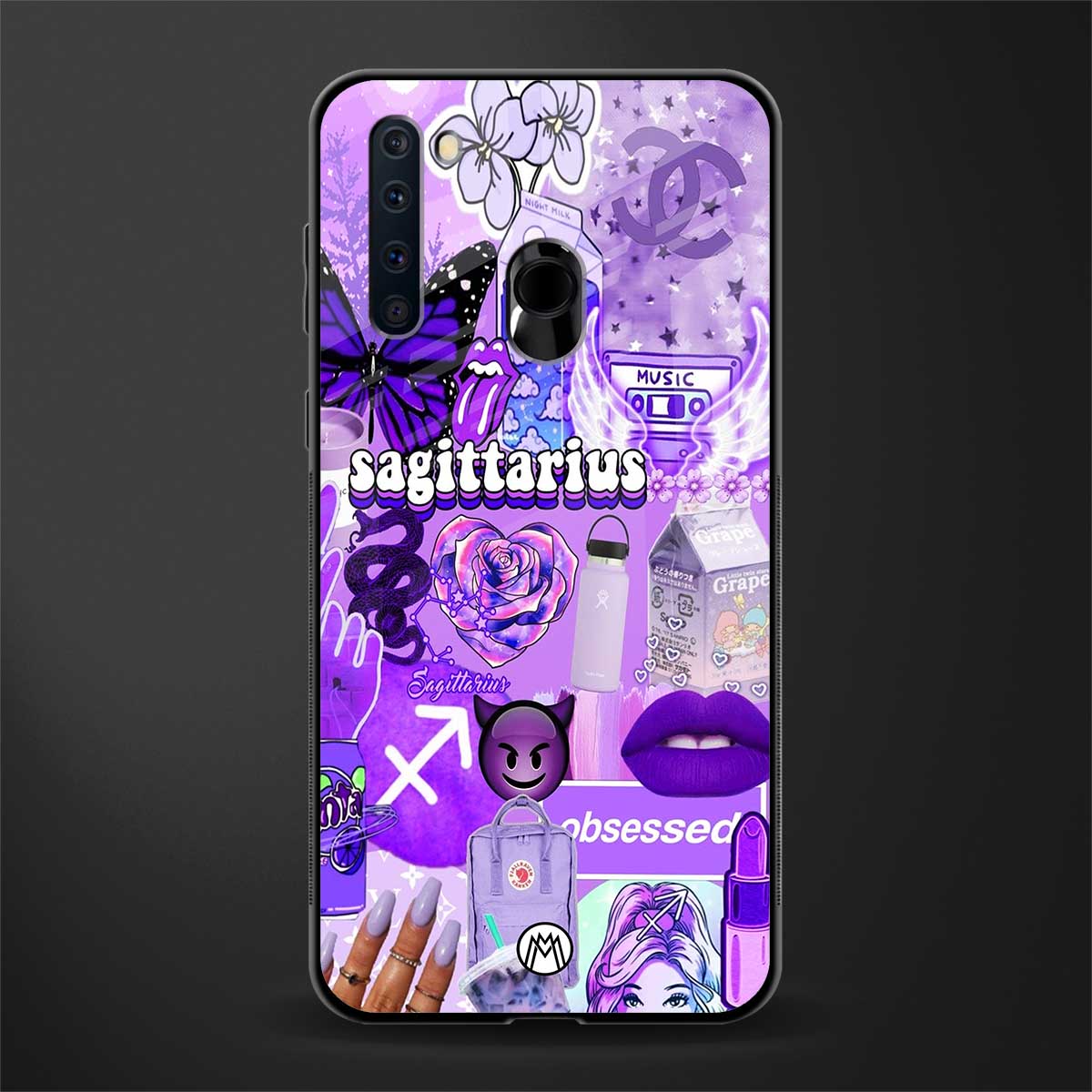 sagittarius aesthetic collage glass case for samsung a21 image