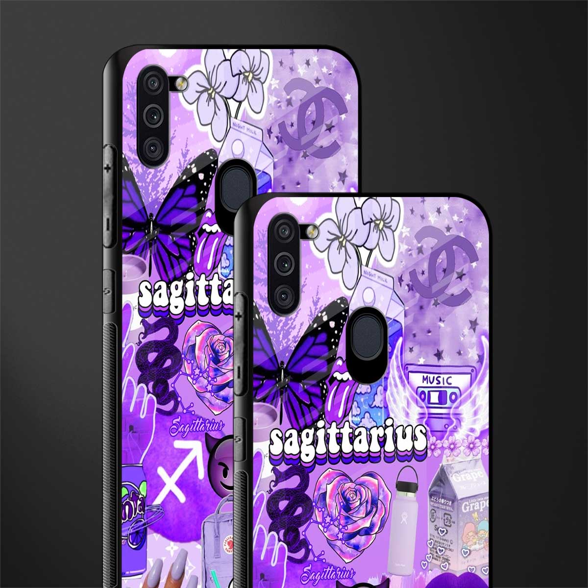 sagittarius aesthetic collage glass case for samsung galaxy m11 image-2