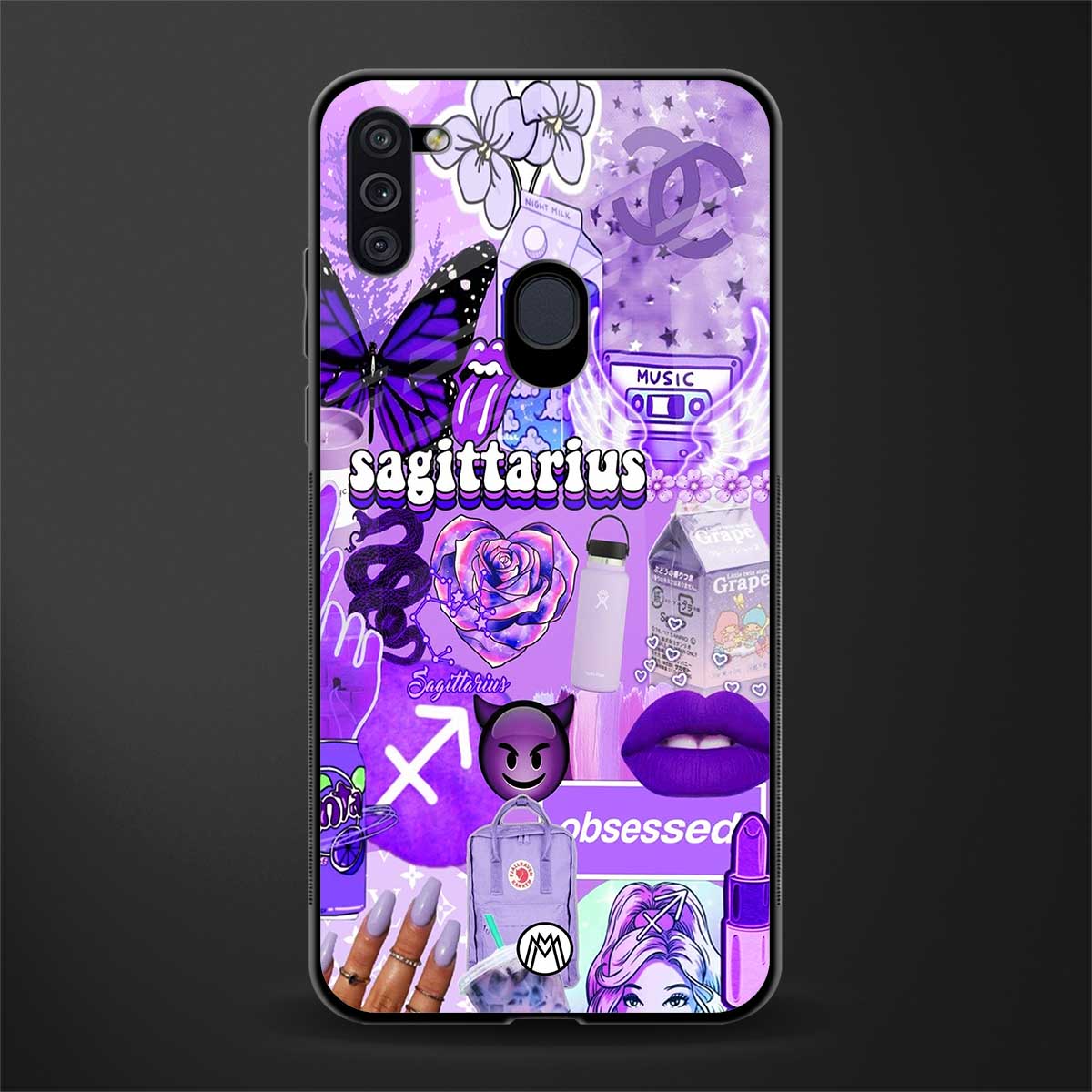 sagittarius aesthetic collage glass case for samsung galaxy m11 image