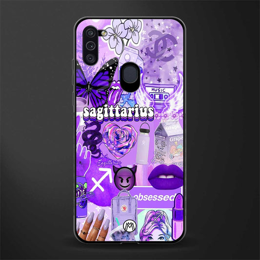 sagittarius aesthetic collage glass case for samsung a11 image