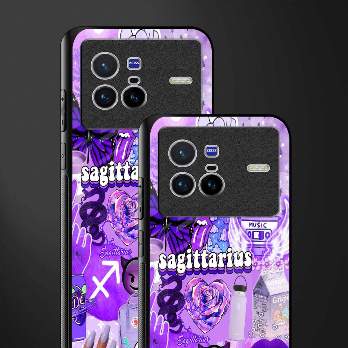 sagittarius aesthetic collage glass case for vivo x80 image-2