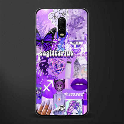 sagittarius aesthetic collage glass case for oneplus 6t image