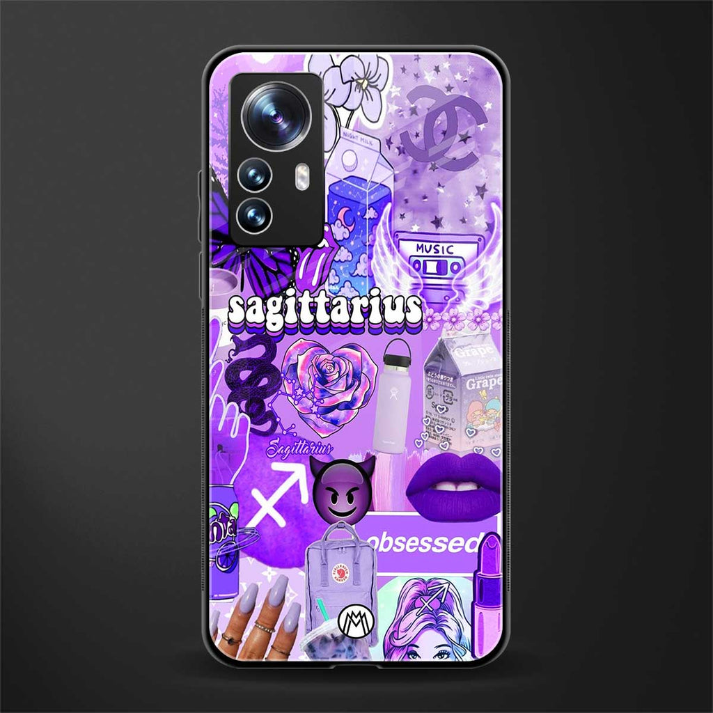 sagittarius aesthetic collage back phone cover | glass case for xiaomi 12 pro