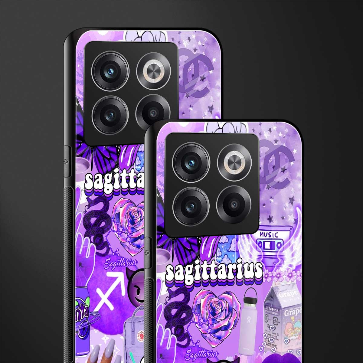 sagittarius aesthetic collage back phone cover | glass case for oneplus 10t