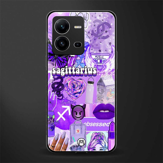 sagittarius aesthetic collage back phone cover | glass case for vivo v25-5g