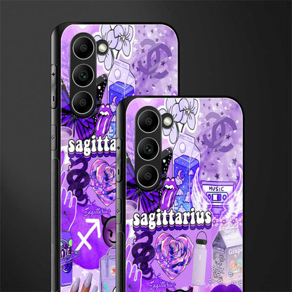 sagittarius aesthetic collage glass case for phone case | glass case for samsung galaxy s23