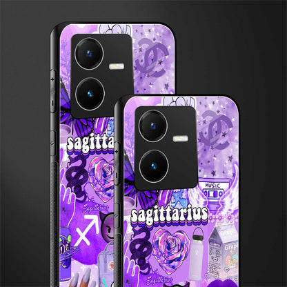 sagittarius aesthetic collage back phone cover | glass case for vivo y22