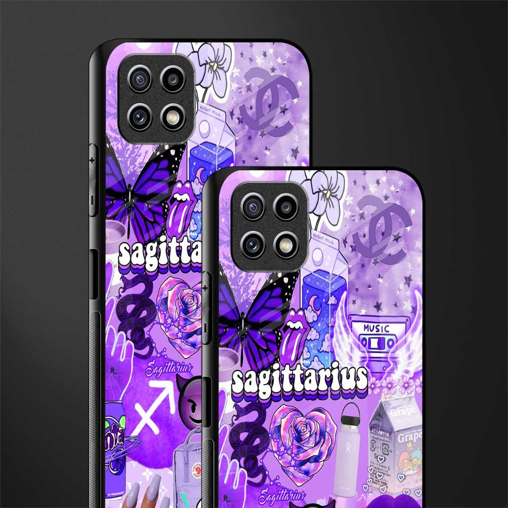 sagittarius aesthetic collage back phone cover | glass case for samsung galaxy f42
