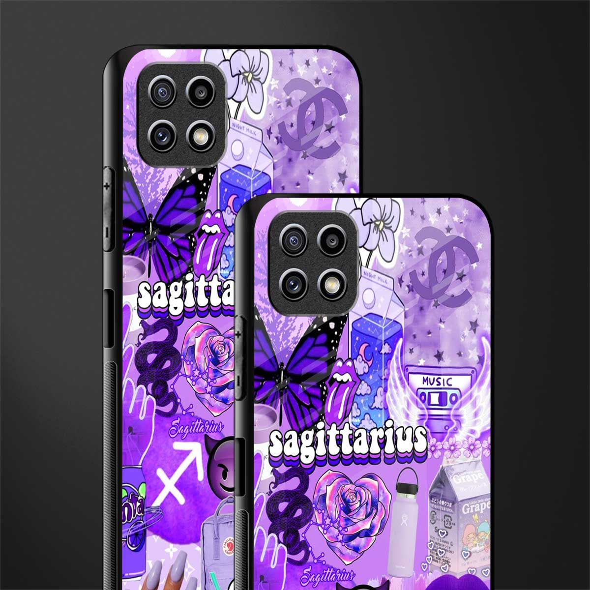 sagittarius aesthetic collage back phone cover | glass case for samsung galaxy f42