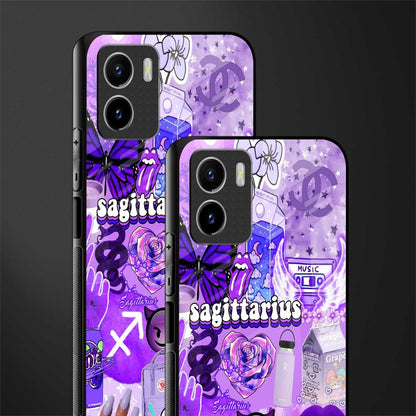 sagittarius aesthetic collage back phone cover | glass case for vivo y72