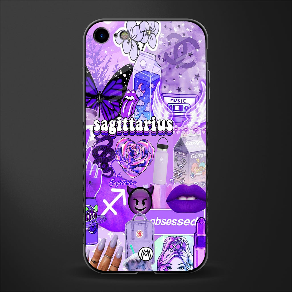 sagittarius aesthetic collage glass case for iphone 8 image