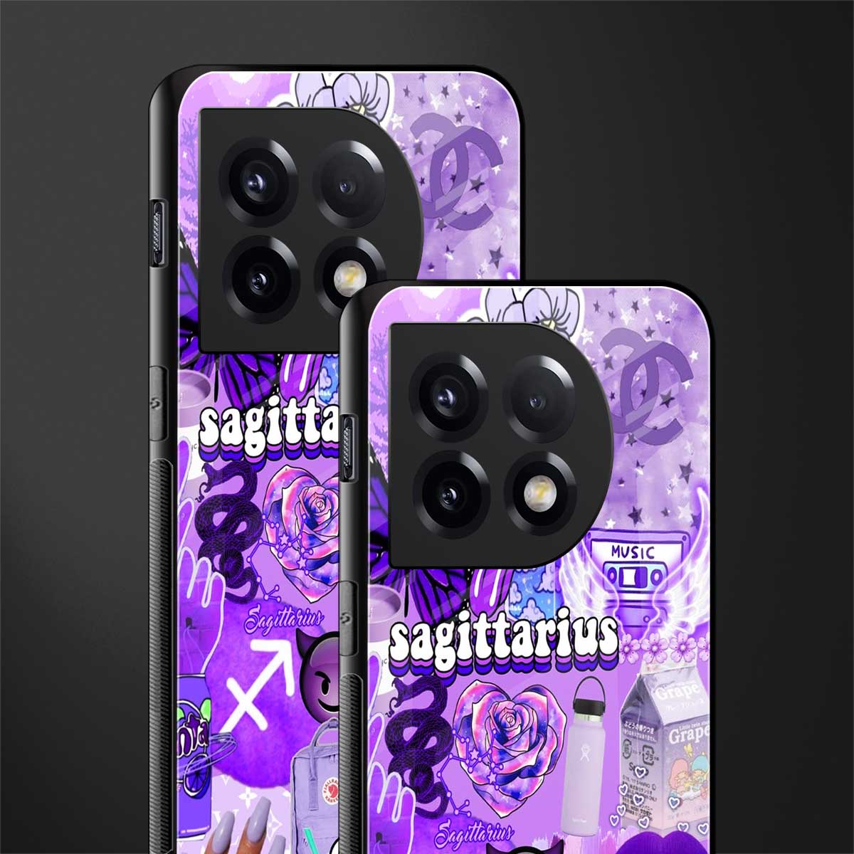 sagittarius aesthetic collage back phone cover | glass case for oneplus 11