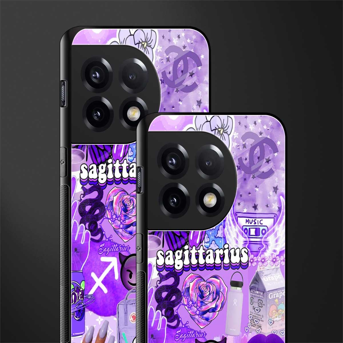 sagittarius aesthetic collage back phone cover | glass case for oneplus 11r