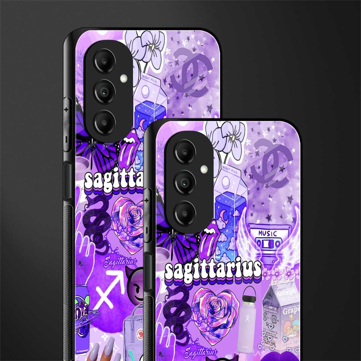 sagittarius aesthetic collage back phone cover | glass case for samsung galaxy a14 5g