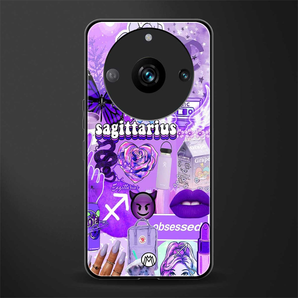 sagittarius aesthetic collage back phone cover | glass case for realme 11 pro 5g