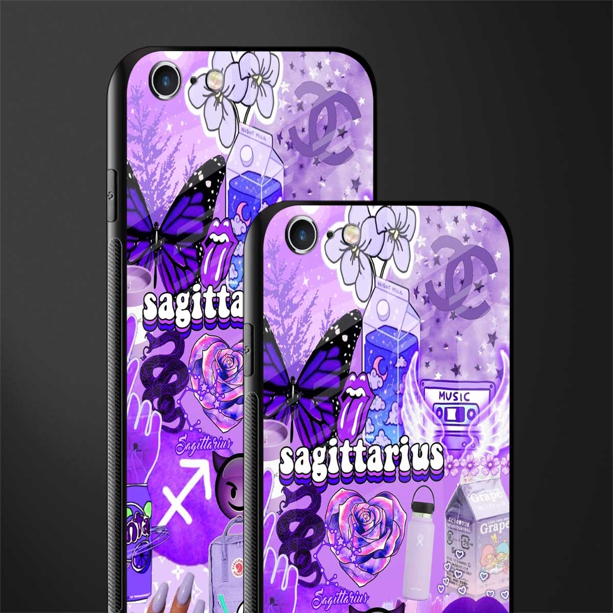sagittarius aesthetic collage glass case for iphone 6 image-2