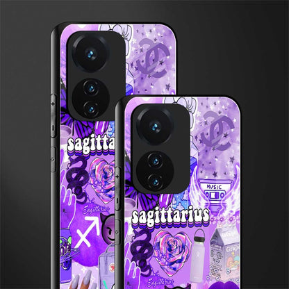 sagittarius aesthetic collage back phone cover | glass case for vivo t1 44w 4g