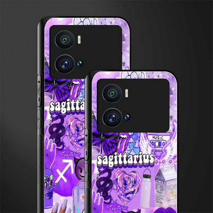 sagittarius aesthetic collage back phone cover | glass case for iQOO 9 Pro