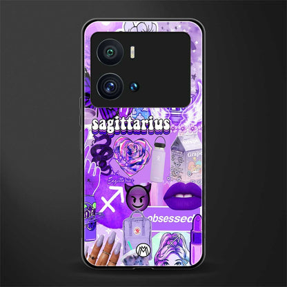 sagittarius aesthetic collage back phone cover | glass case for iQOO 9 Pro