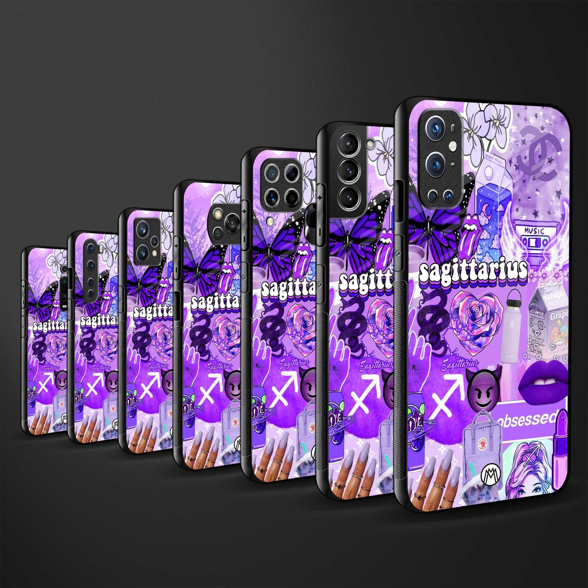 sagittarius aesthetic collage back phone cover | glass case for oneplus 10r 5g