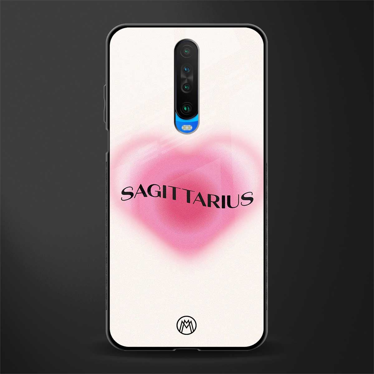sagittarius minimalistic glass case for poco x2 image