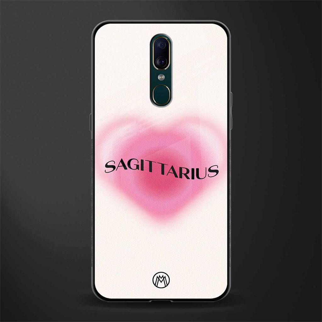 sagittarius minimalistic glass case for oppo a9 image