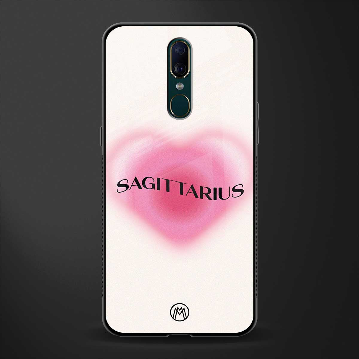 sagittarius minimalistic glass case for oppo a9 image