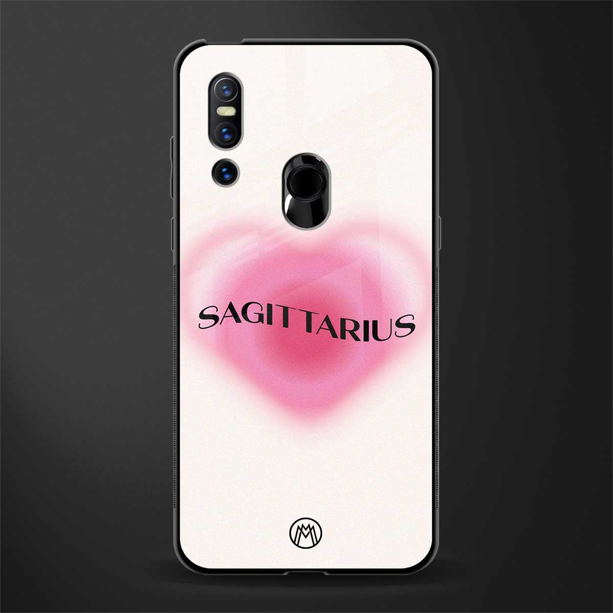 sagittarius minimalistic glass case for vivo v15 image