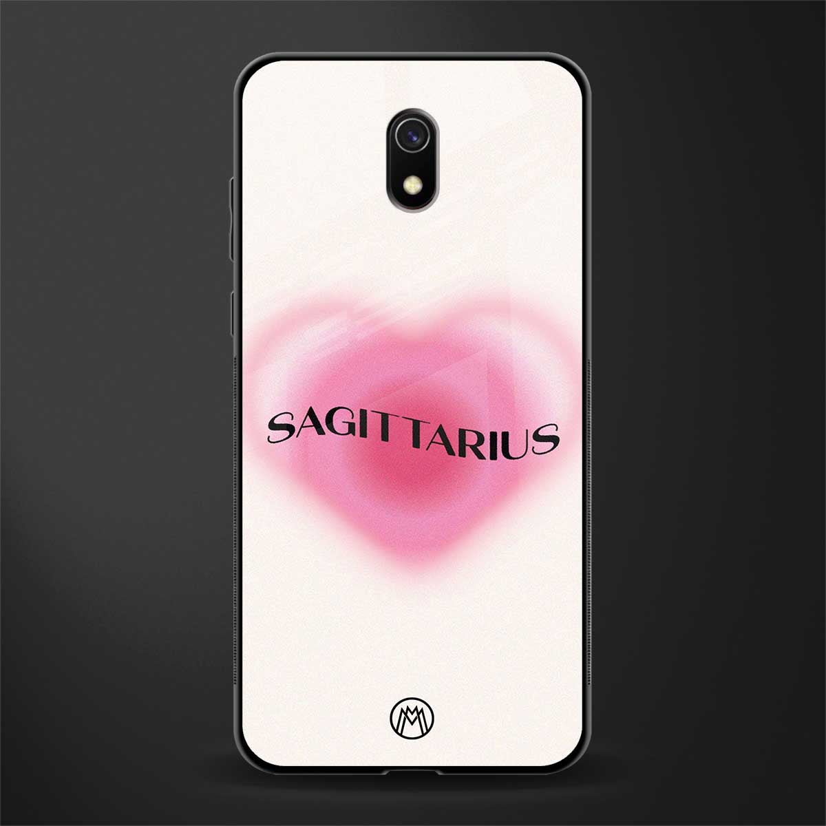 sagittarius minimalistic glass case for redmi 8a image