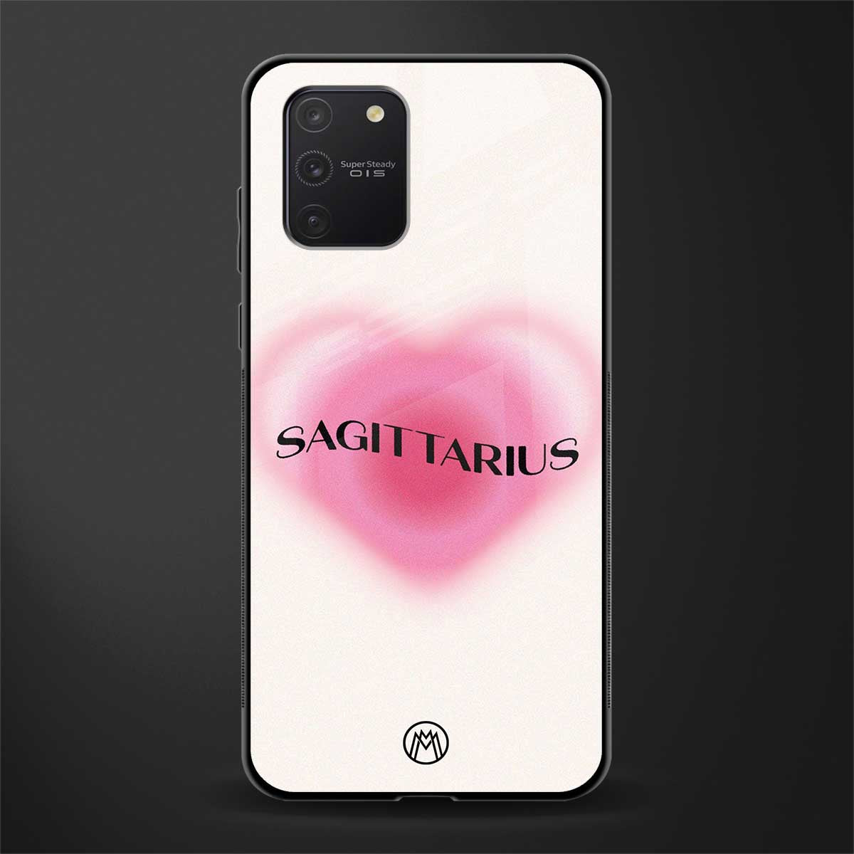 sagittarius minimalistic glass case for samsung galaxy a91 image