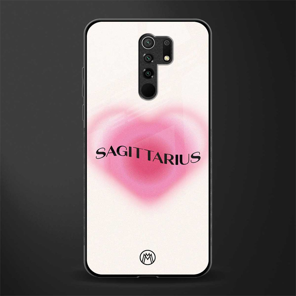sagittarius minimalistic glass case for redmi 9 prime image
