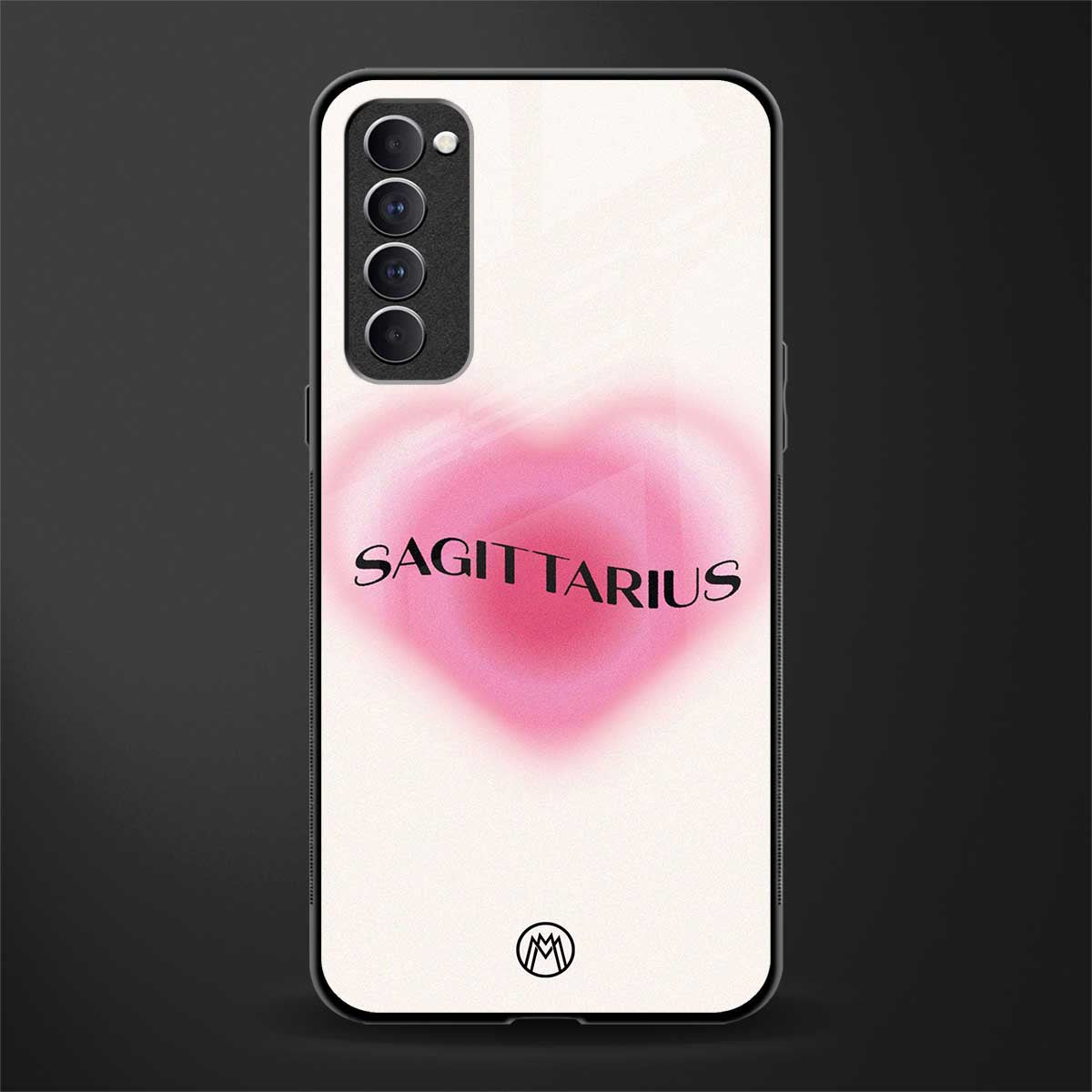 sagittarius minimalistic glass case for oppo reno 4 pro image