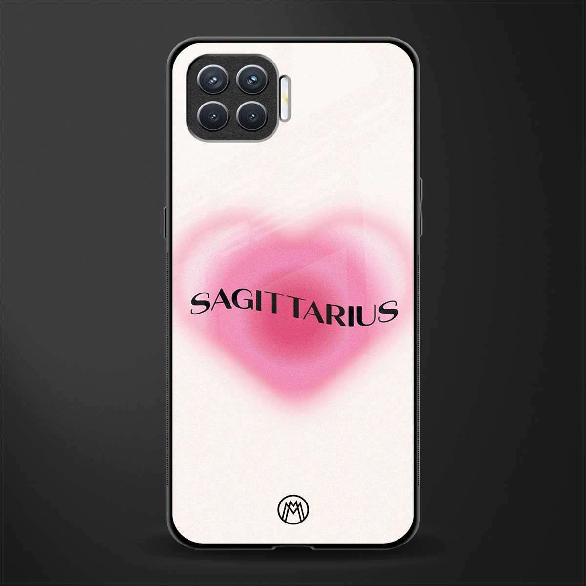 sagittarius minimalistic glass case for oppo f17 image