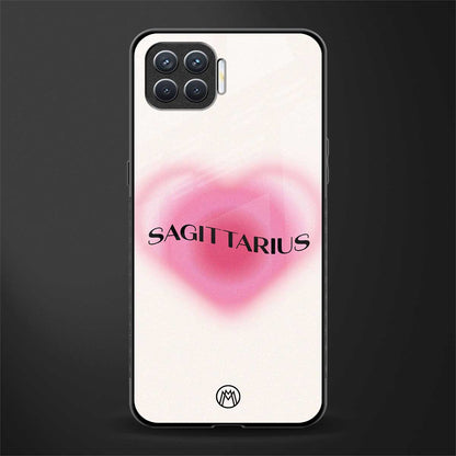 sagittarius minimalistic glass case for oppo f17 image