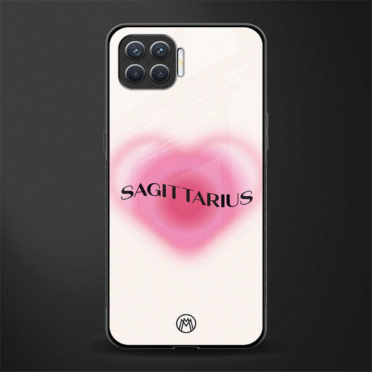sagittarius minimalistic glass case for oppo f17 image